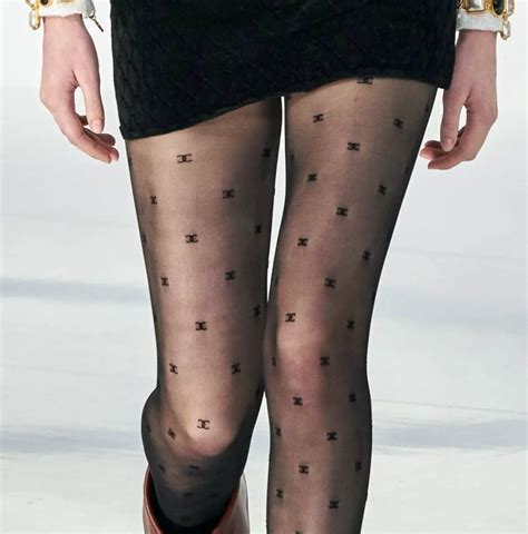 chanel black logo tights|chanel tights price.